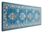 Azure Blossom Path Hand Tufted Runner Rug shown flat on a white background