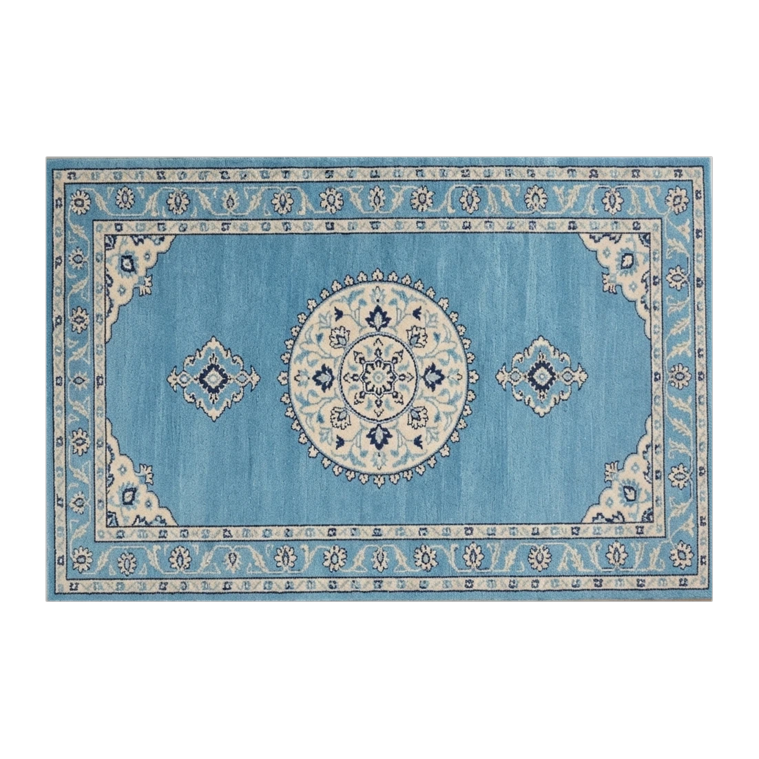 Azure Pendant Medallion Hand Tufted Rug - alternate view