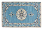 Azure Pendant Medallion Hand Tufted Rug shown flat on a white background