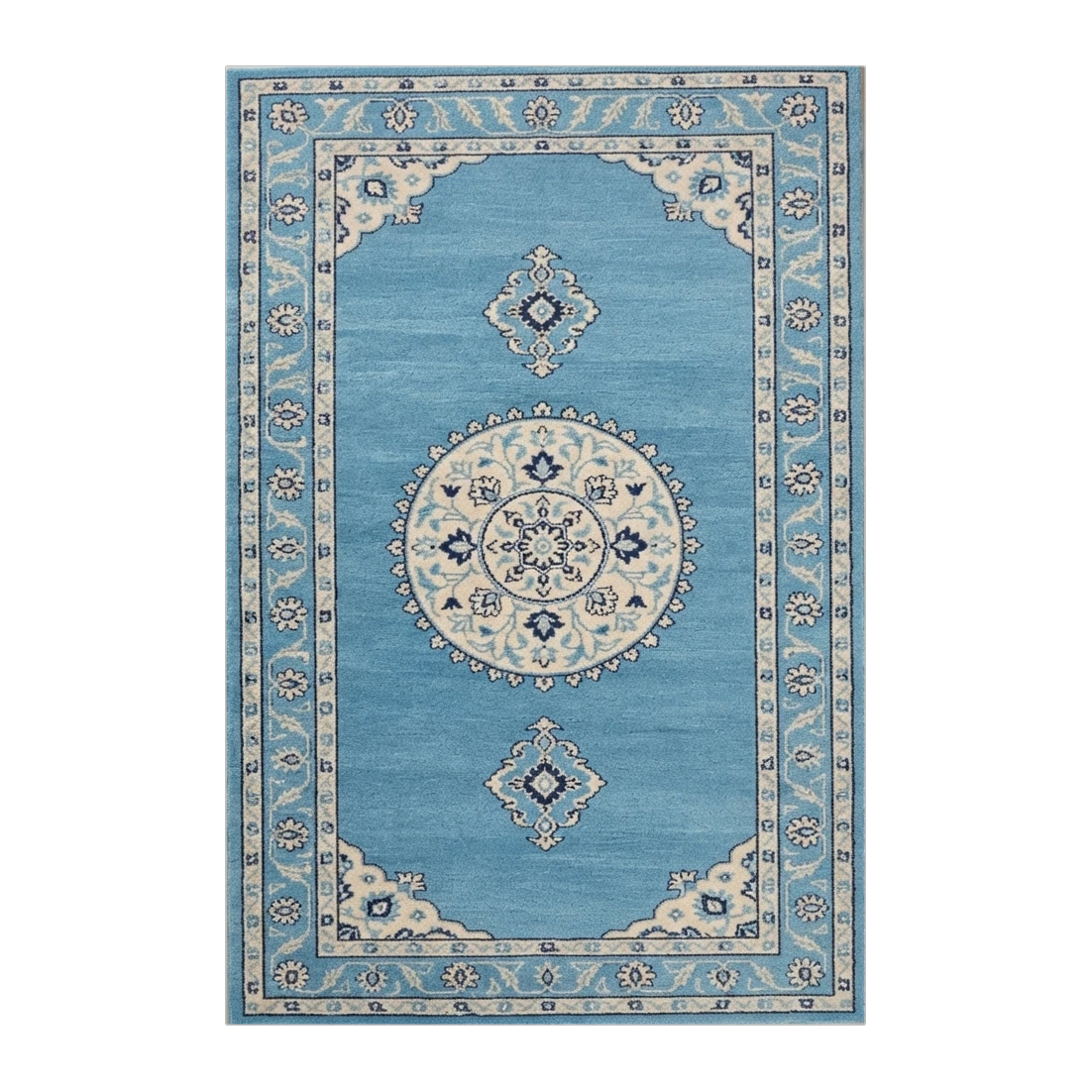 Azure Pendant Medallion Hand Tufted Rug