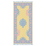 Azure Flora Hand Knotted Runner Rug