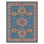 Azure Petal Medallion Hand Knotted Rug