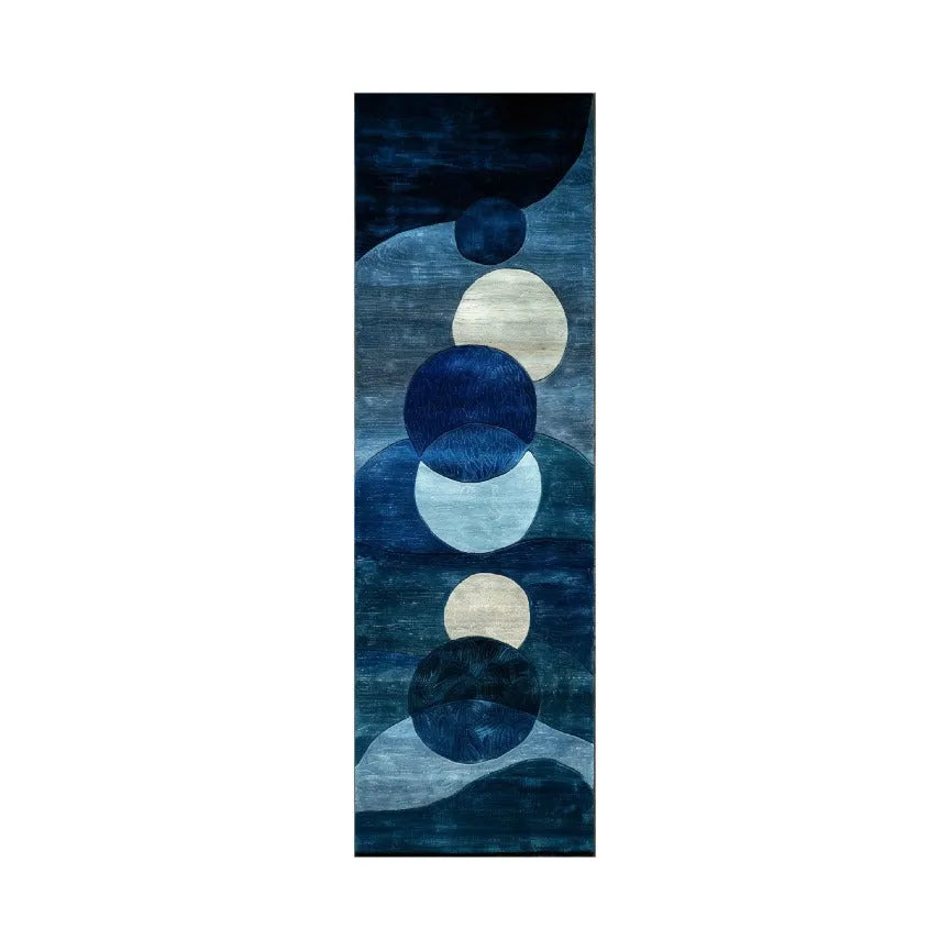 Azure Orbital Hand Tufted Wool Rug Runner