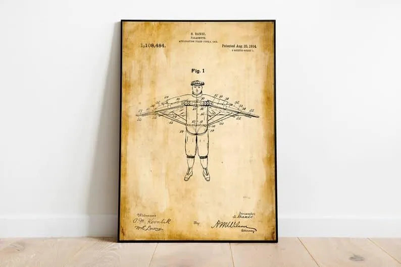 Parachute Patent Print| Framed Art Print