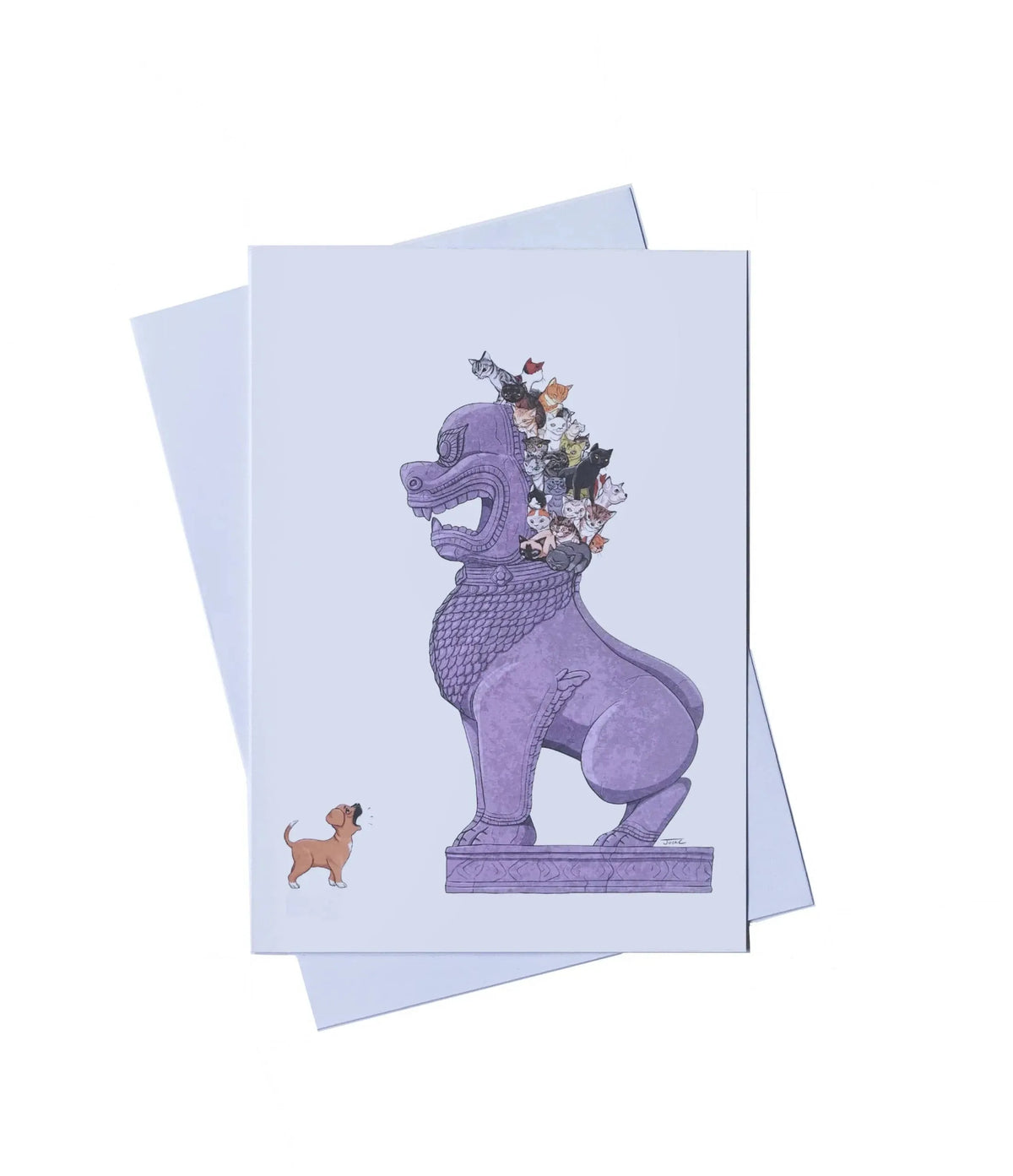 BARKING DOG, HIDDEN CATS Greeting Card