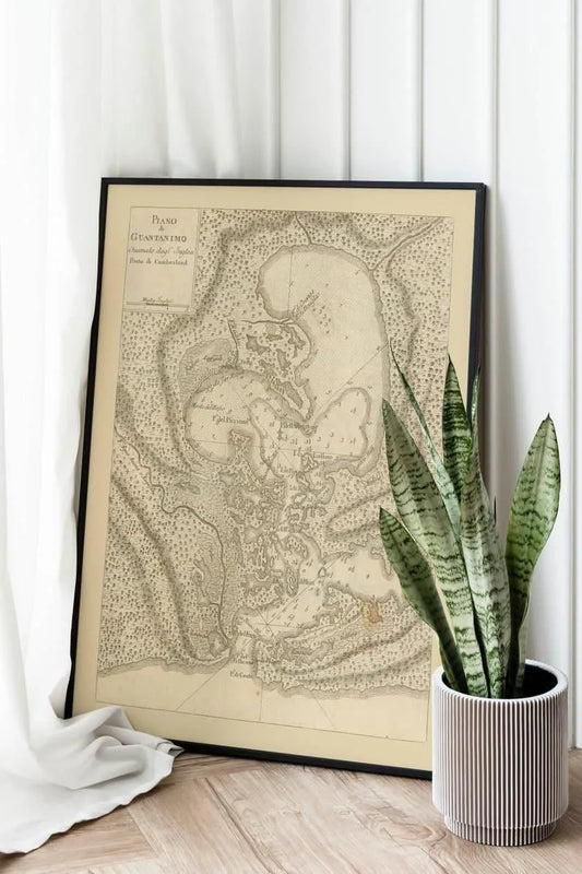 Nautical Chart of Guantanamo Bay 1777| Old Map Wall Decor