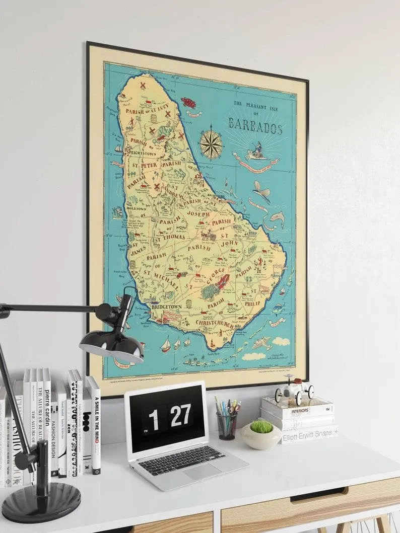 Barbados Map Print| Art History