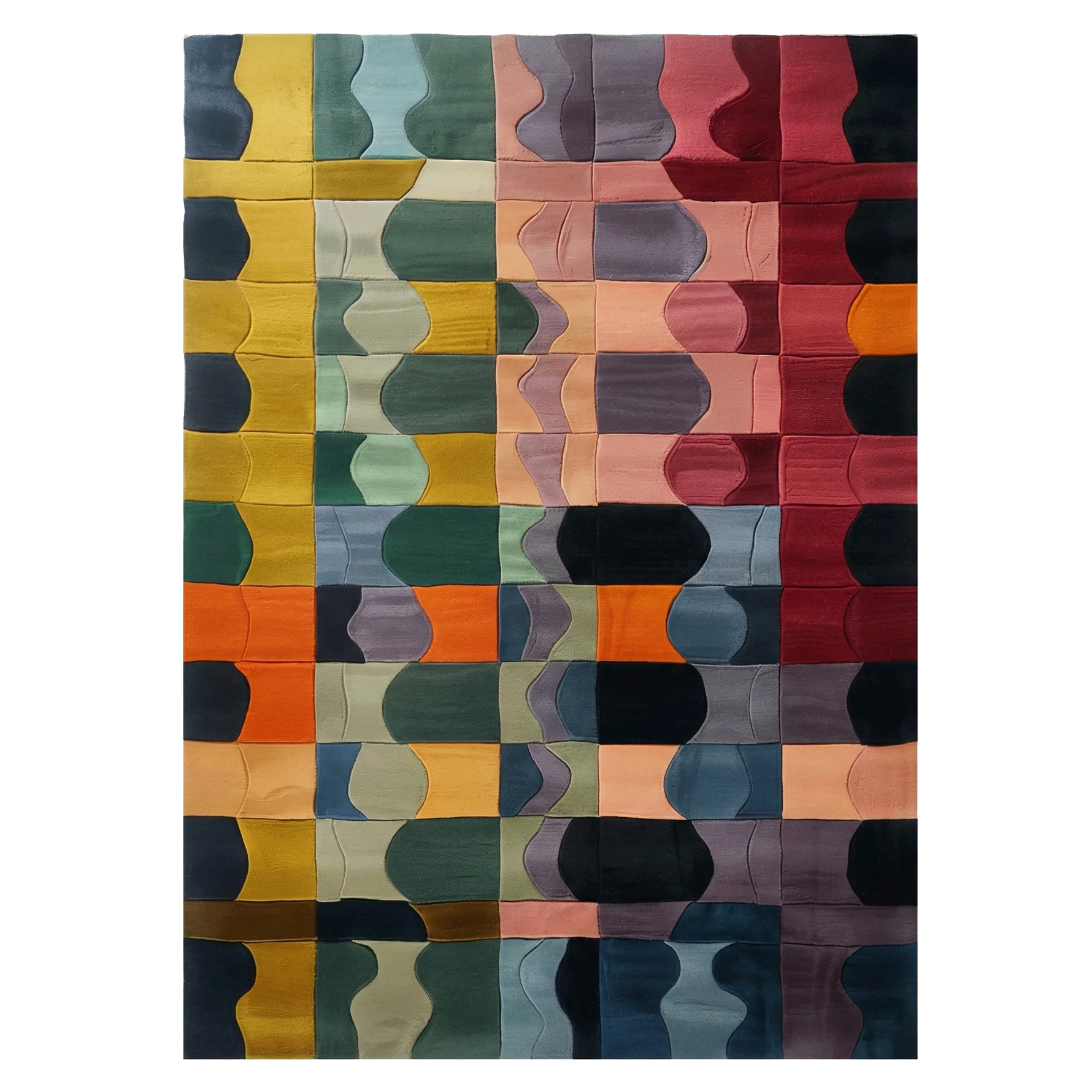 Bauhaus Patchwork Hand Tufted Wool Rug