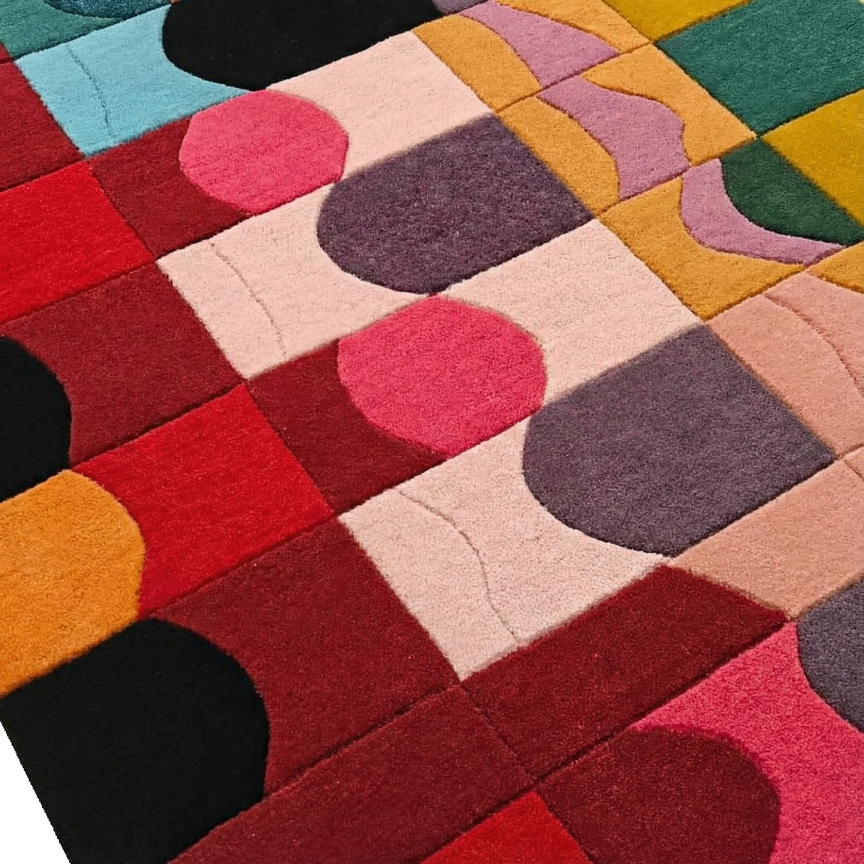 Bauhaus Patchwork Hand Tufted Wool Rug