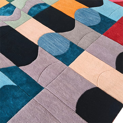 Bauhaus Patchwork Hand Tufted Wool Rug