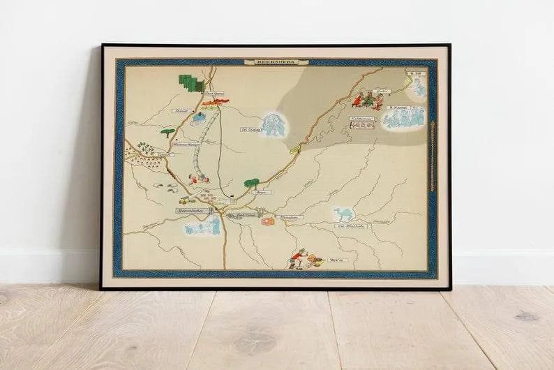 Beersheba Map Print| Israel Map Poster