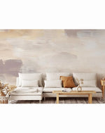 Beige Acrylic Brush Strokes Self Adhesive Decal Wall Mural