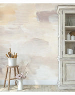 Beige Acrylic Brush Strokes Self Adhesive Decal Wall Mural