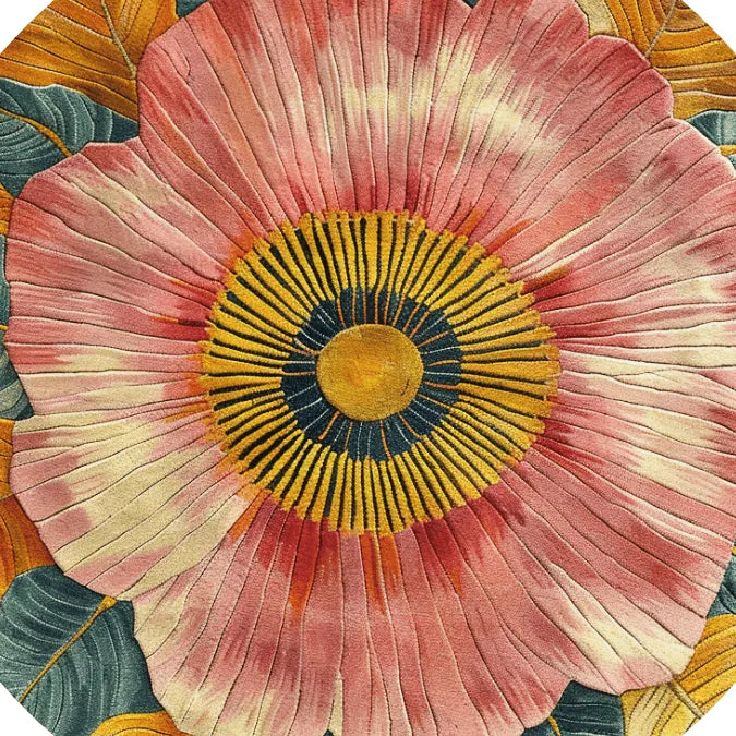 Big Bloom Tapestry Hand Tufted Round Rug