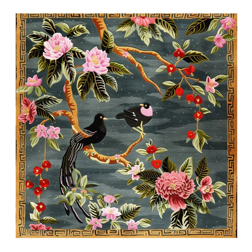 Bird and Bloom Hand Tufted Rug