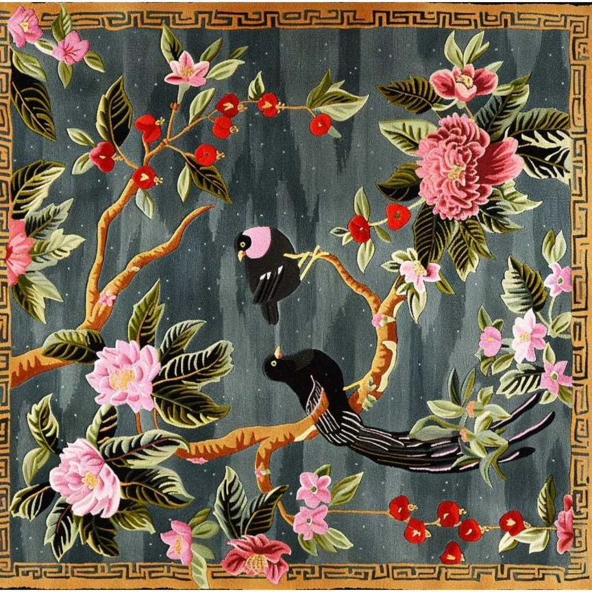 Bird and Bloom Hand Tufted Rug