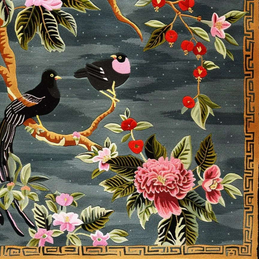 Bird and Bloom Hand Tufted Rug