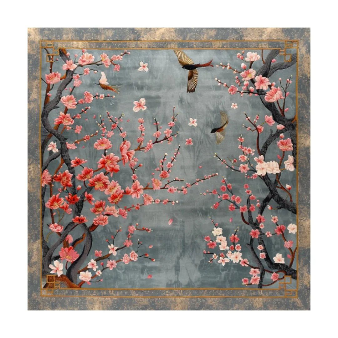 Bird and Blossom Tapestry Hand Tufted Wool Rug