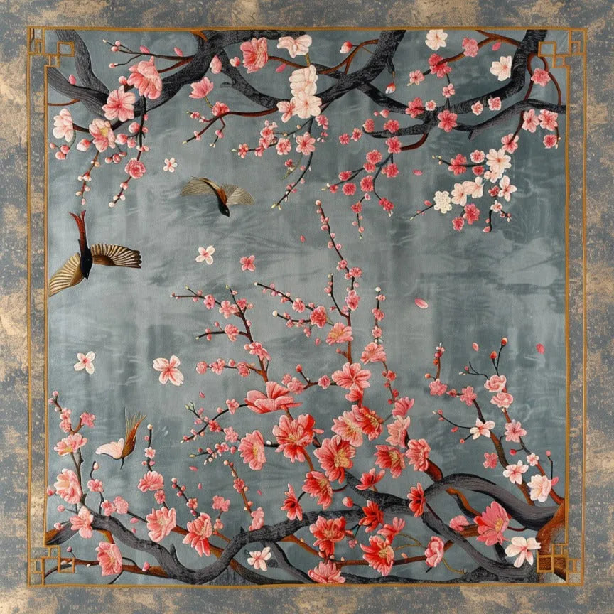 Bird and Blossom Tapestry Hand Tufted Wool Rug