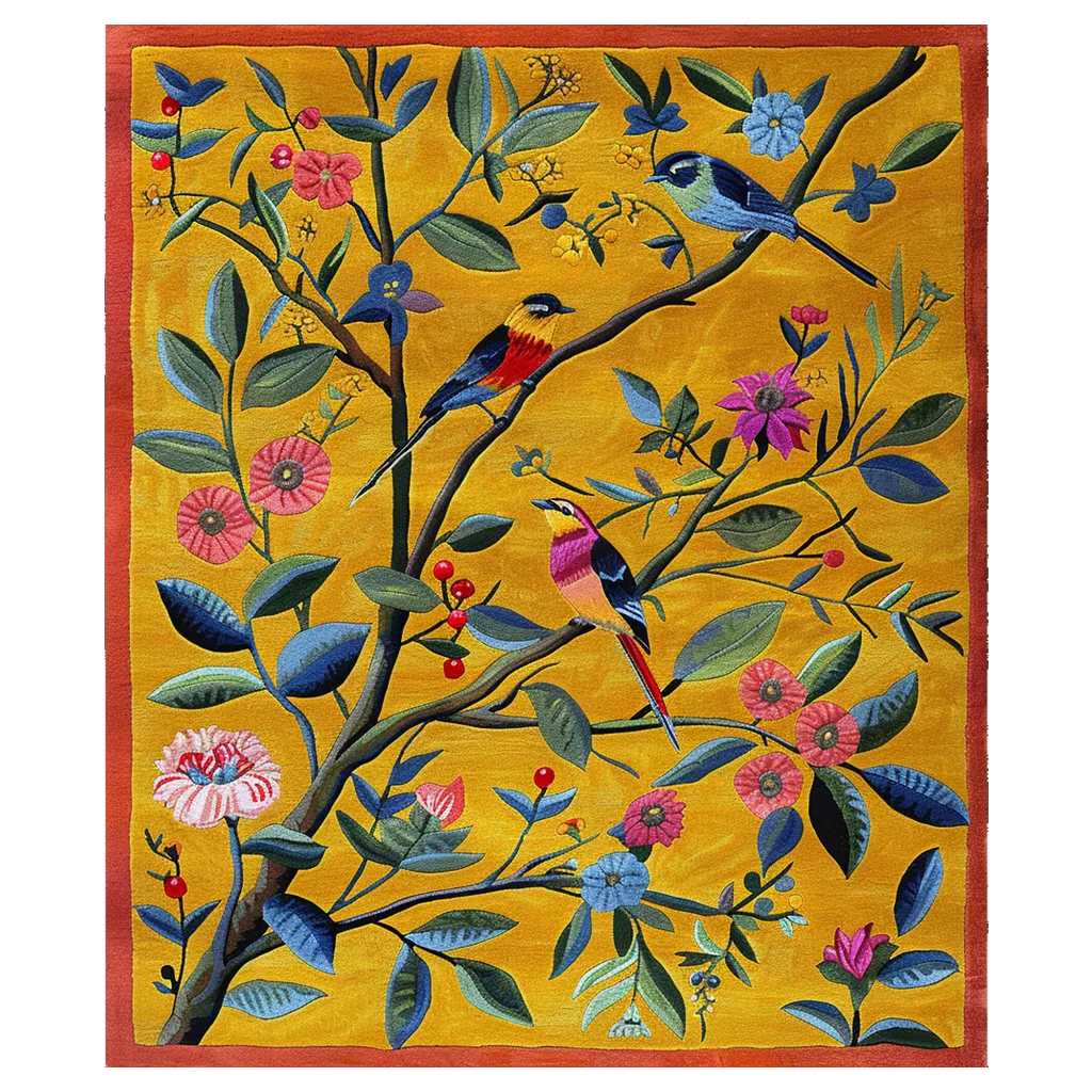 Birdsong Blossom Hand Tufted Rug