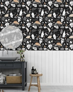 Black and Gray Texture Terrazzo Self Adhesive Wallpaper