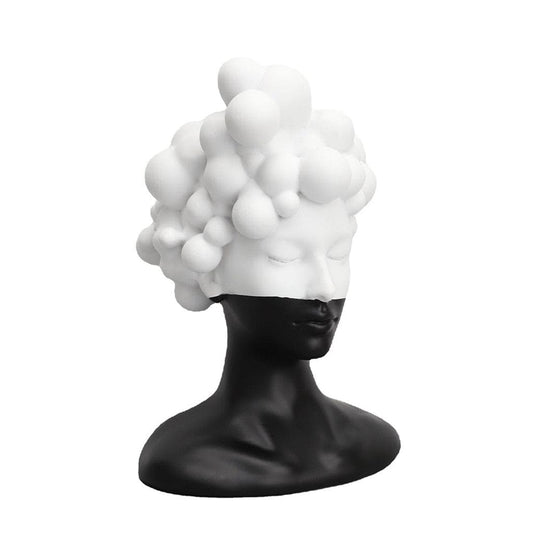 Black and White Bubble Female Head Sculpture Black and White Bubble Female Head Sculpture 