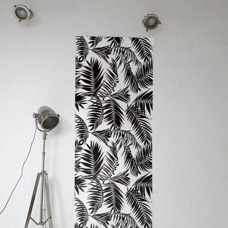 Black and White Palm Leaves Wallpaper