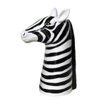 Black and White Zebra Head Ceramic Vase