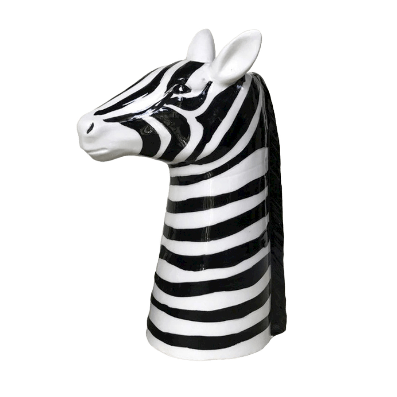 Black and White Zebra Head Ceramic Vase 