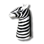 Black and White Zebra Head Ceramic Vase