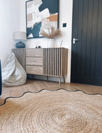 jute rug in a boho room
