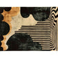 Black and Gold Striped Hand Tufted Rug 