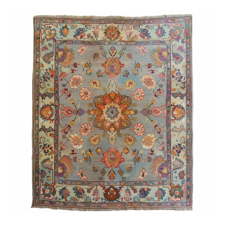 Blooming Threads Hand Knotted Area Rug, a stunning piece that celebrates the beauty of nature with its intricate floral designs. Expertly crafted, this rug adds a vibrant touch of elegance and warmth to any room, transforming your space into a floral haven.