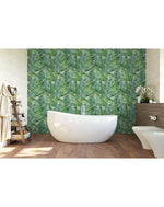 Watercolor Tropical Green Palm Leaves Removable Wallpaper