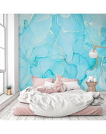 Blue Watercolor Abstract Alcohol Ink Marble Wall Mural Dcal