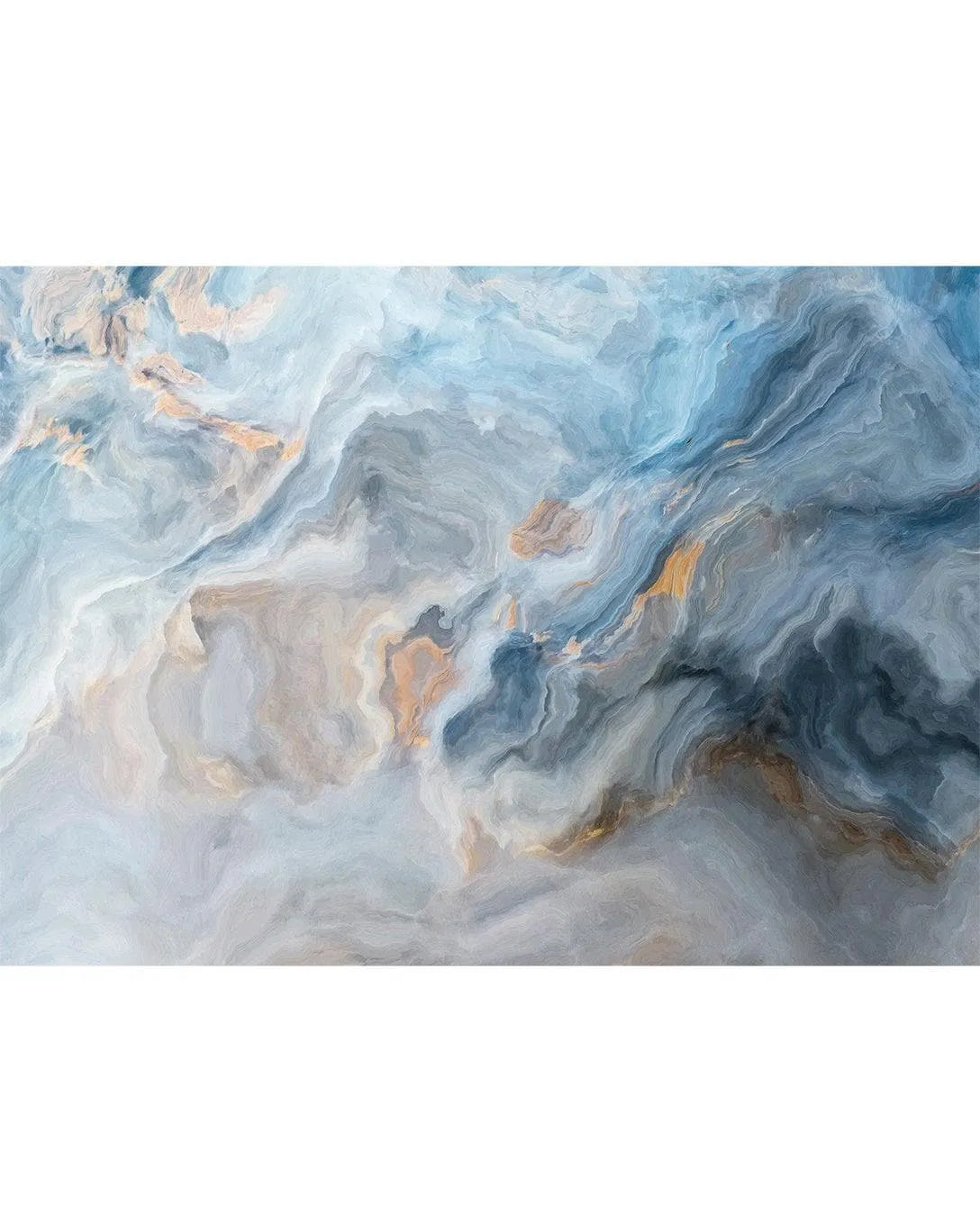 Blue Gray Abstract Marble Painting Stone Wall Mural