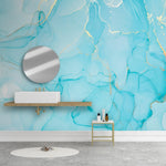 Blue Watercolor Abstract Alcohol Ink Marble Wall Mural Dcal