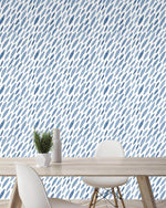 Blue Watercolor Petals Removable Wallpaper