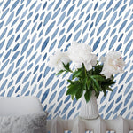 Blue Watercolor Petals Removable Wallpaper