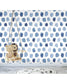 Blue Watercolor Spots Removable Wallpaper