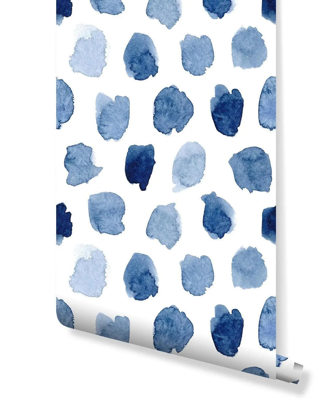 Blue Watercolor Spots Removable Wallpaper