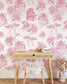 Blue and White Chinoiserie Tiger Pagoda Wallpaper 