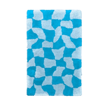 Blue Abstract Checker Hand Tufted Wool Rug