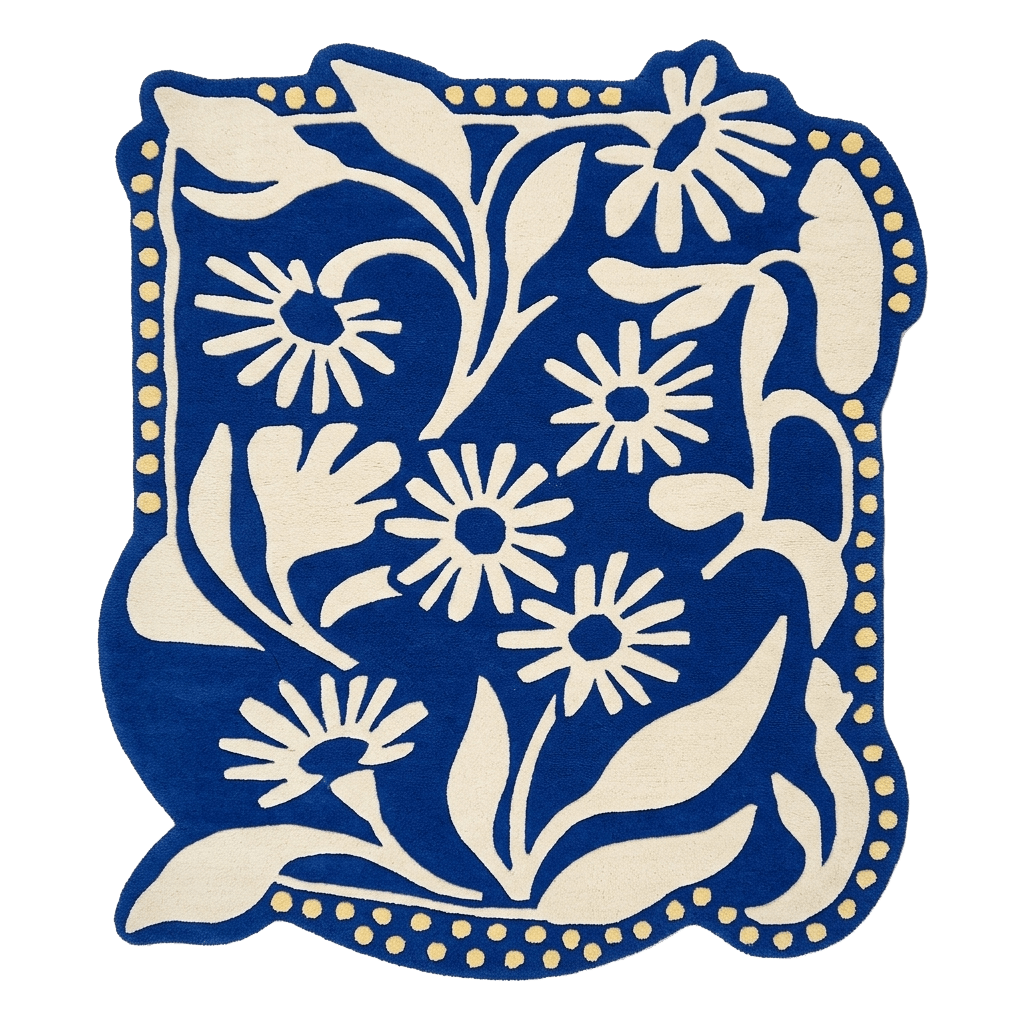 Blue Meadow Sprawl Hand Tufted Rug - MAIA HOMES