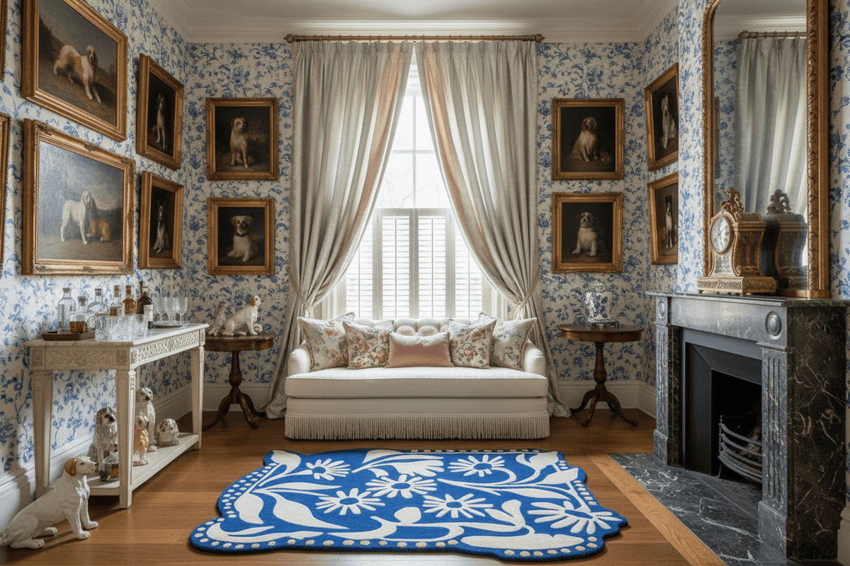 Blue Meadow Sprawl Hand Tufted Rug - MAIA HOMES