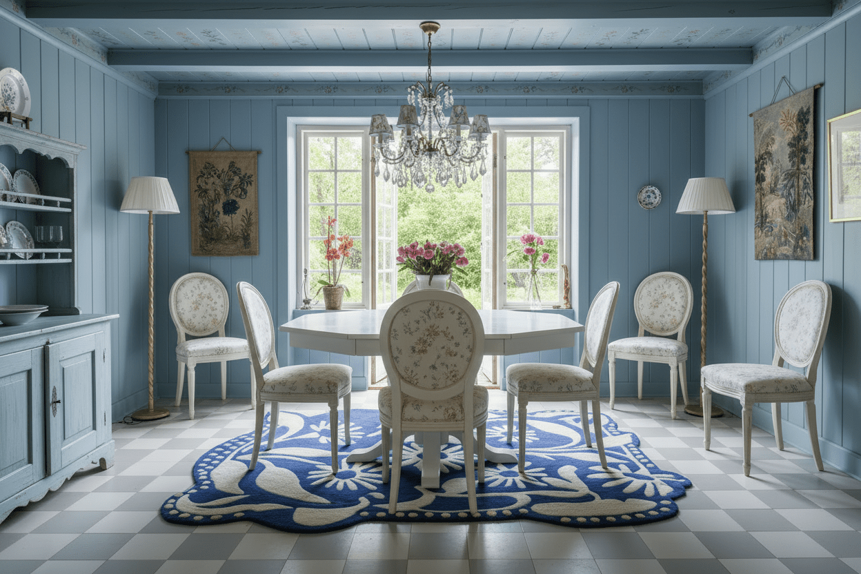 Blue Meadow Sprawl Hand Tufted Rug - MAIA HOMES
