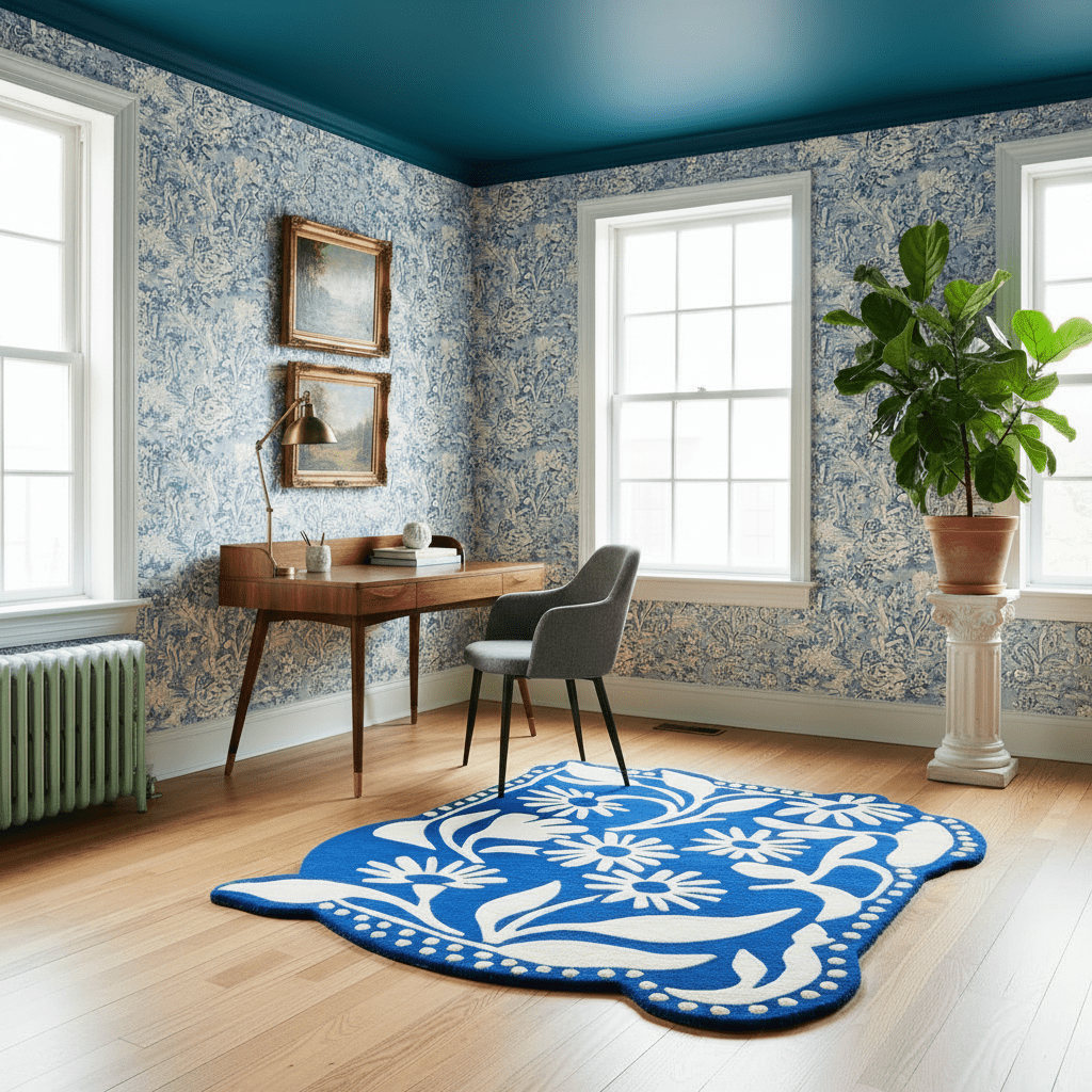 Blue Meadow Sprawl Hand Tufted Rug - MAIA HOMES