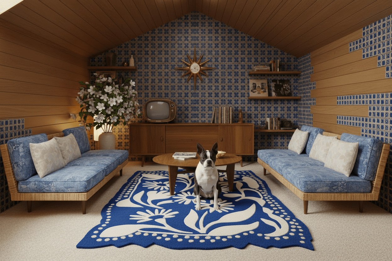Blue Meadow Sprawl Hand Tufted Rug - MAIA HOMES