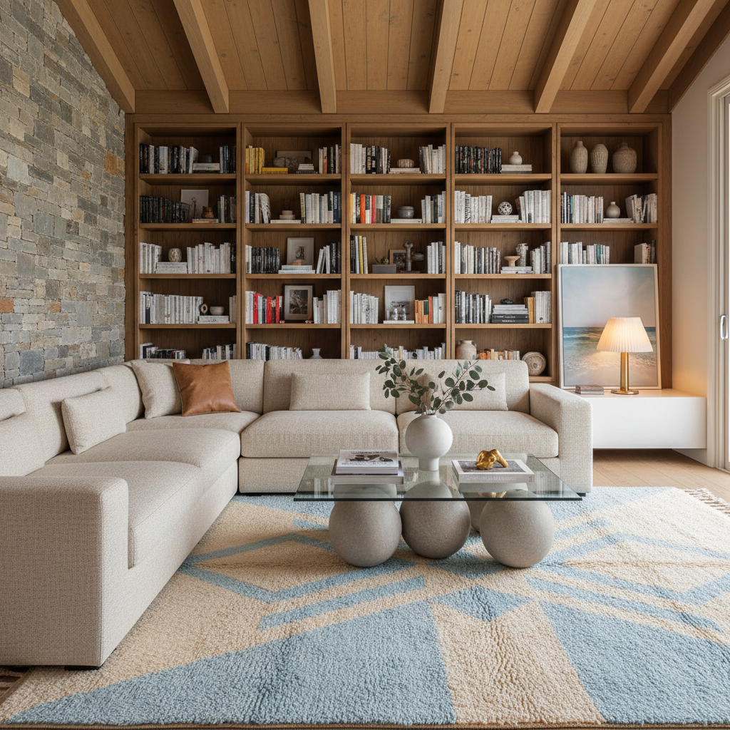 Blue Mountain Crest Moroccan Shag Rug