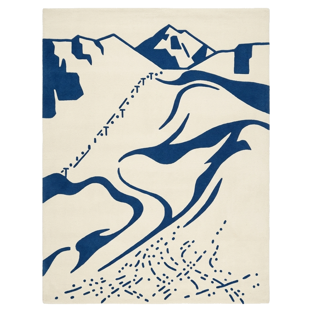 Blue Mountain Sketch Hand Tufted Rug